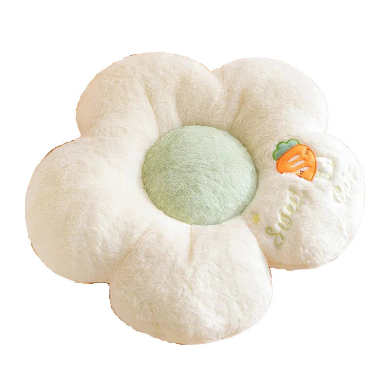 Unusual Flower Shape Stuffed Soft Pillow 50cms - White