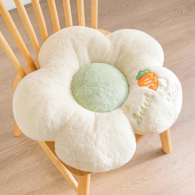 Unusual Flower Shape Stuffed Soft Pillow 50cms - White