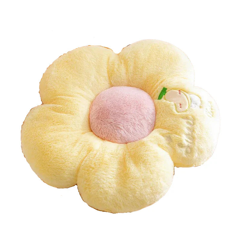 Unusual Flower Shape Stuffed Soft Pillow 50cms - Yellow