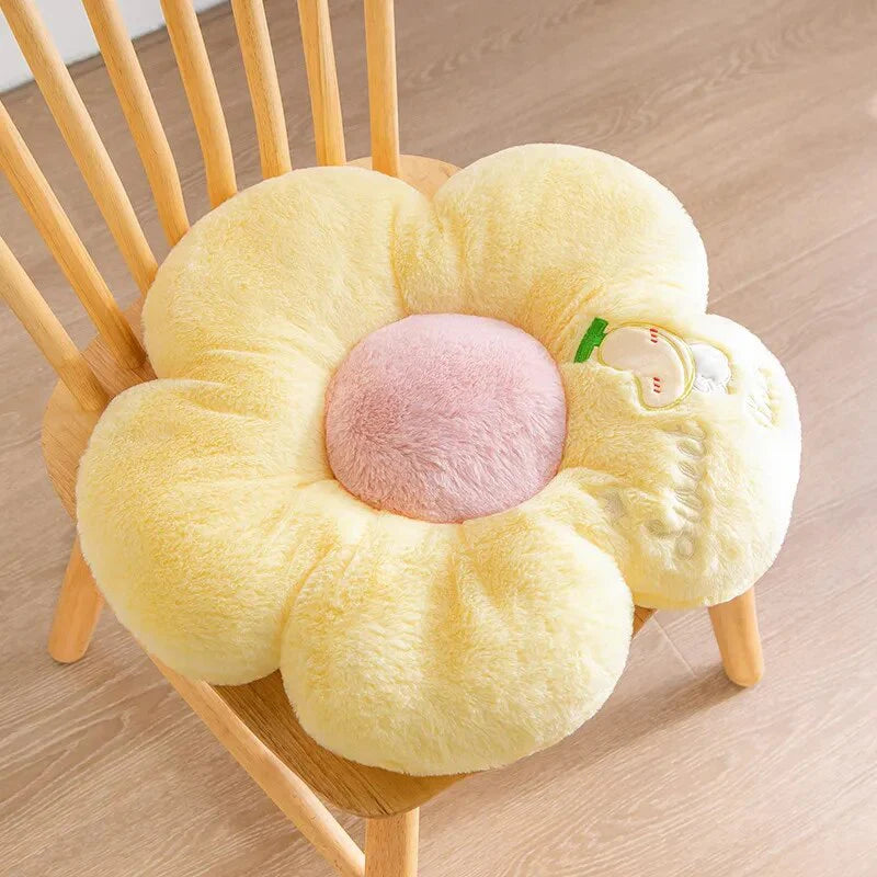 Unusual Flower Shape Stuffed Soft Pillow 50cms - Yellow