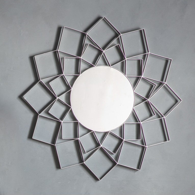 Urban Elegance: Metal Frame Mirror Silver