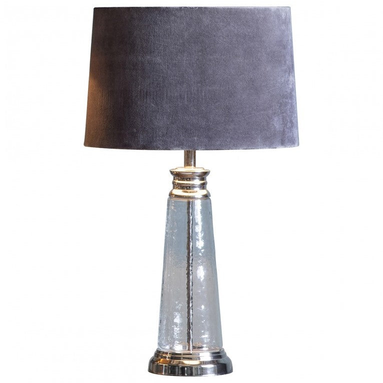 Velvet Elegance Table Lamp - Grey