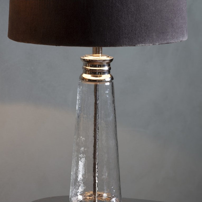 Velvet Elegance Table Lamp - Grey