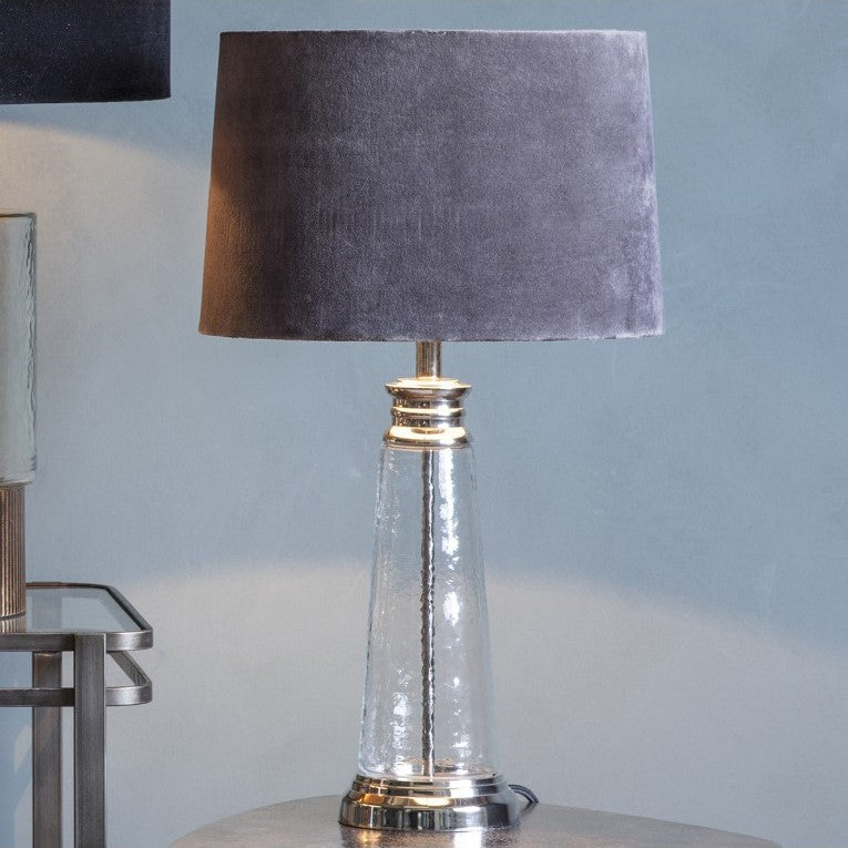 Velvet Elegance Table Lamp - Grey