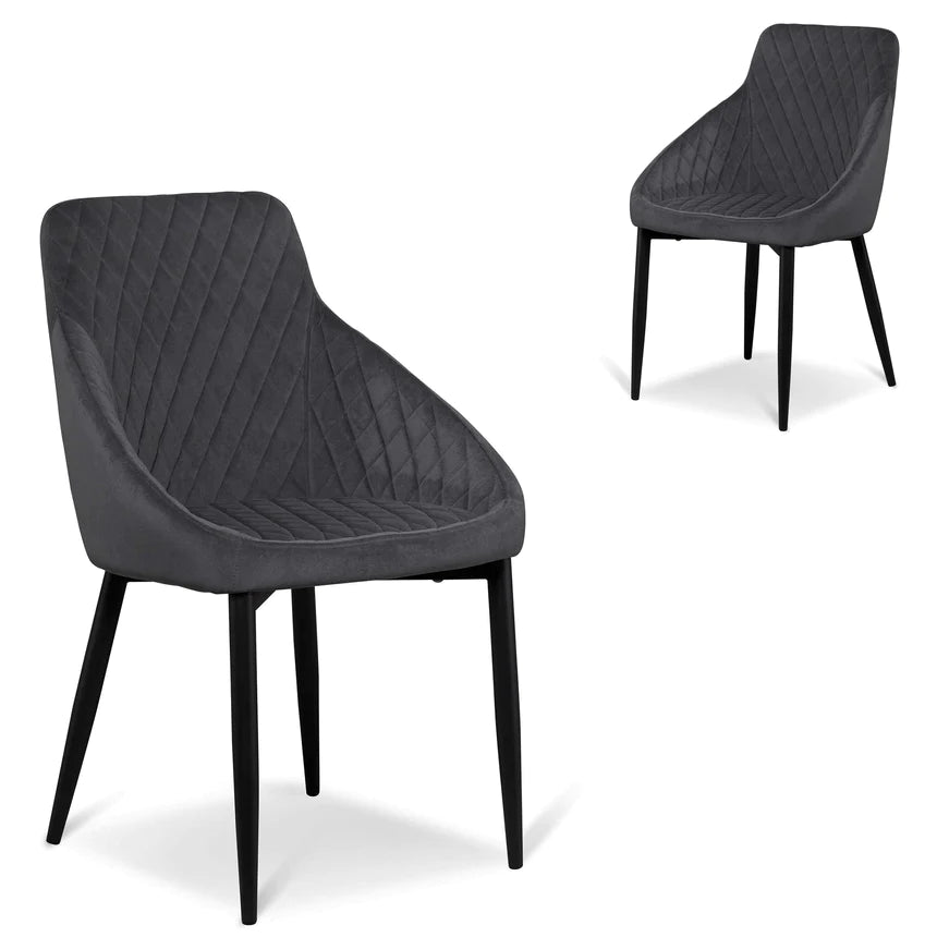Velvet Vista Dining Chair - Grey