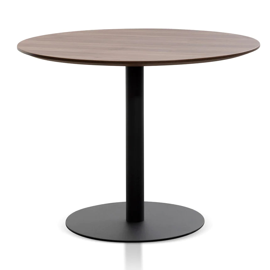 Versa Vibe Round Meeting Table 100cms - Walnut & Black