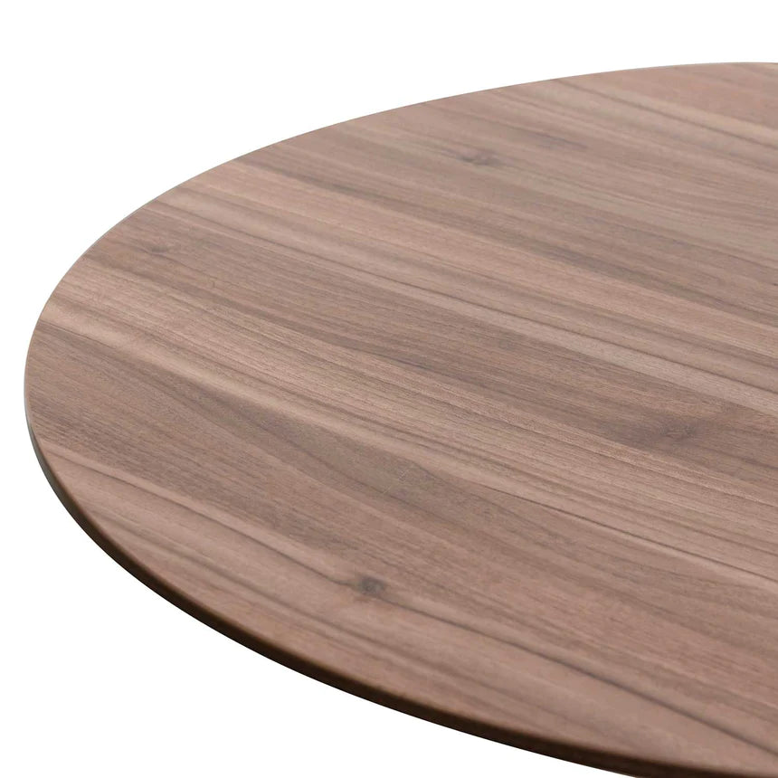 Versa Vibe Round Meeting Table 100cms - Walnut & Black