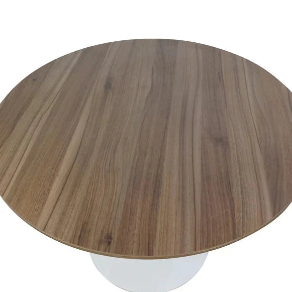 Versa Vibe Round Meeting Table 100cms - Walnut & White