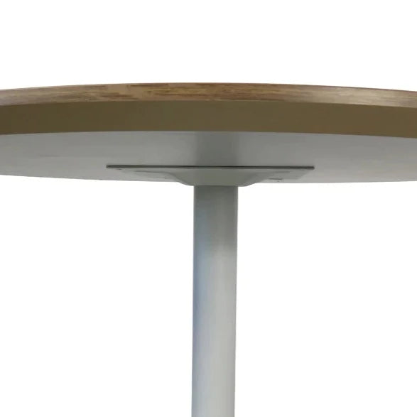Versa Vibe Round Meeting Table 100cms - Walnut & White