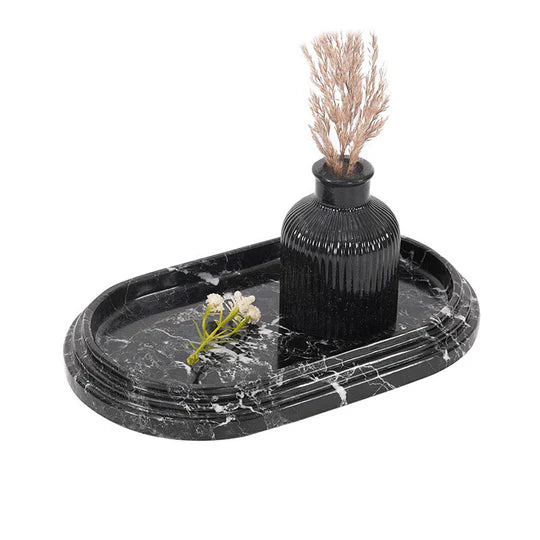 Versatile Serving Accent Oval Tray - Black