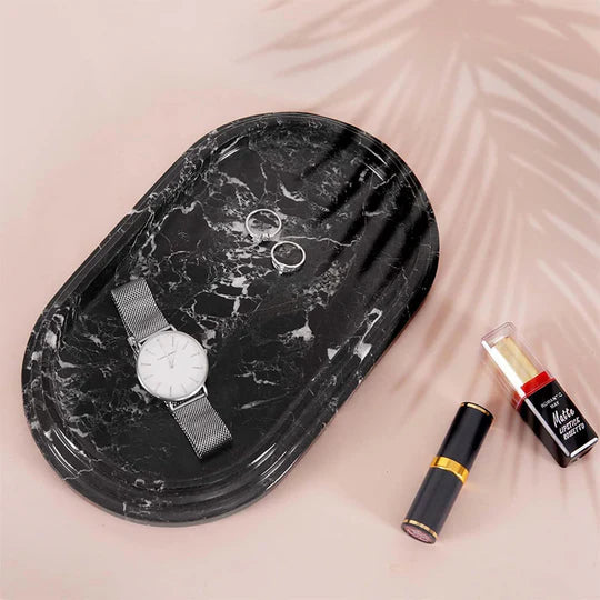 Versatile Serving Accent Oval Tray - Black