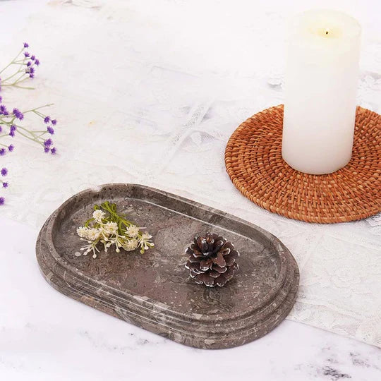 Versatile Serving Accent Oval Tray - Grey