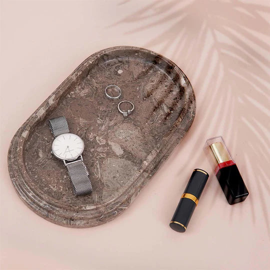 Versatile Serving Accent Oval Tray - Grey