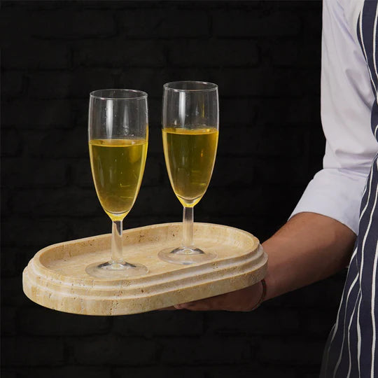 Versatile Serving Accent Oval Tray - Natural