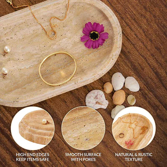 Versatile Serving Accent Oval Tray - Natural