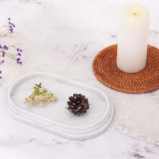 Versatile Serving Accent Oval Tray - White