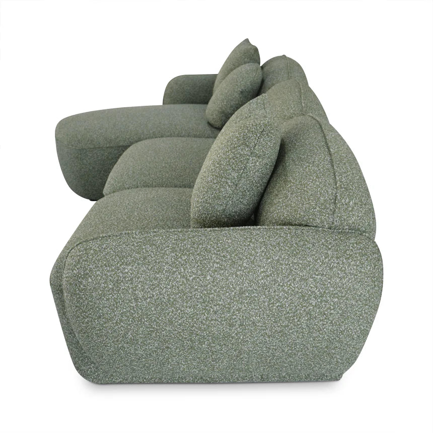 Versatile Style 3-Seater Left Chaise Sofa - Green