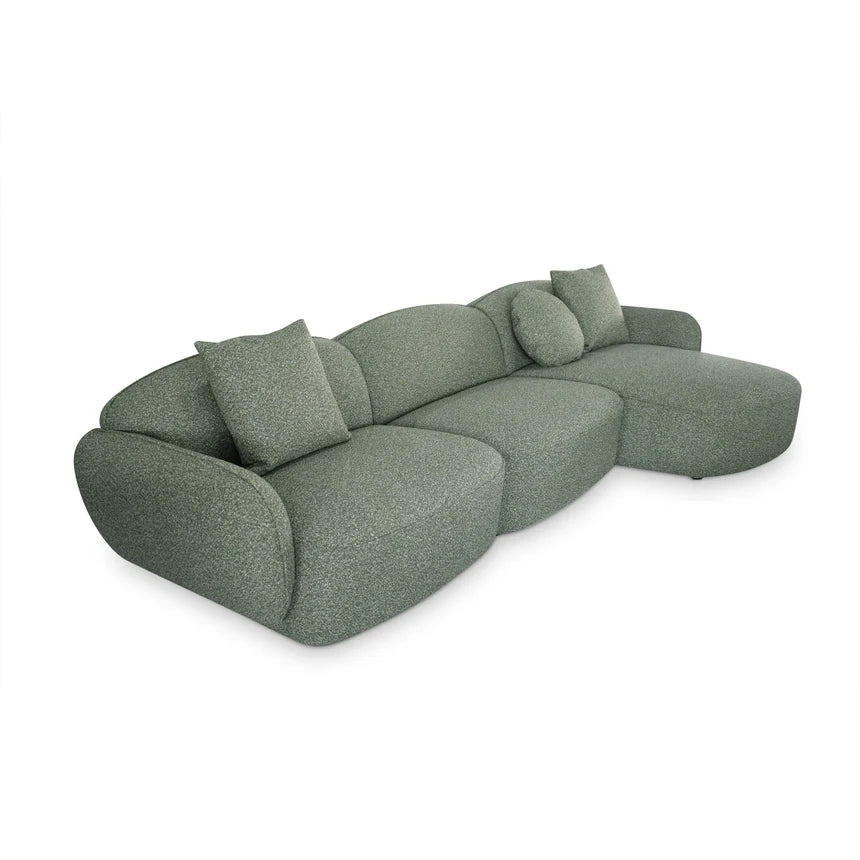 Versatile Style 3-Seater Right Chaise Sofa - Green