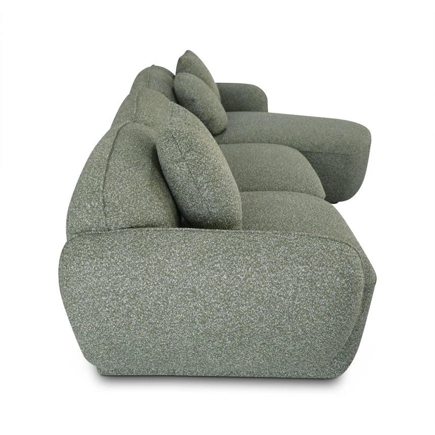 Versatile Style 3-Seater Right Chaise Sofa - Green