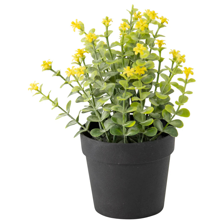 Vibrant Potted Artificial Plant with Wild Flower