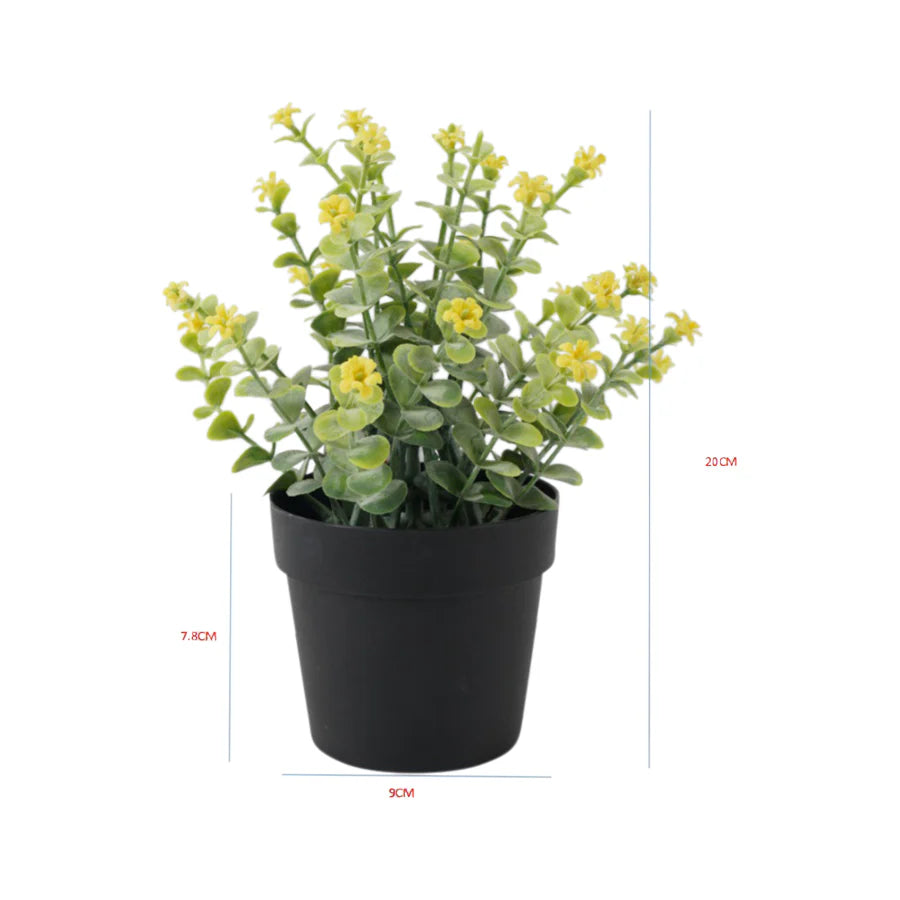 Vibrant Potted Artificial Plant with Wild Flower