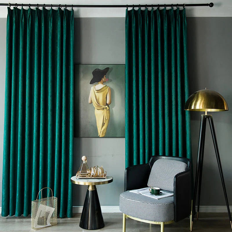 Vibrant Plain Blackout Curtains 100cms - Blue (Hook)