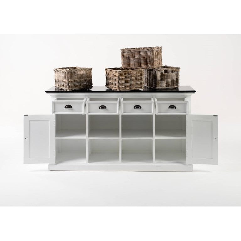 Vintage-Inspired Sideboard with 4 Basket Storage