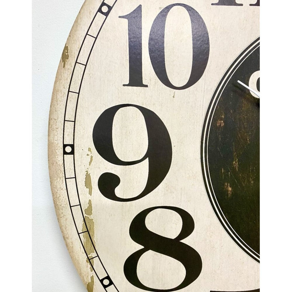 Vintage-Inspired Timber Old Town Wall Clock 60cms