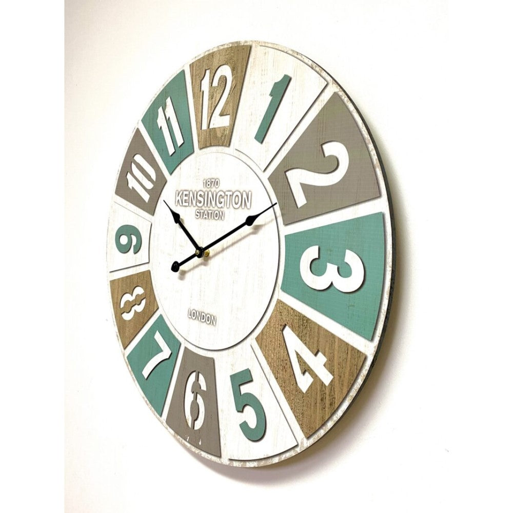 Vintage-Inspired Timber Wall Clock 60cms