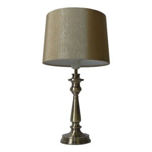 Vintage Antique Brass Table Touch Lamp - Brown