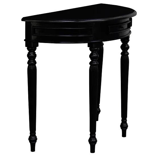 Vintage Appeal Turn Leg Half Round Sofa Table - Black
