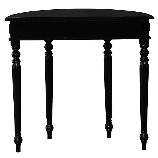 Vintage Appeal Turn Leg Half Round Sofa Table - Black