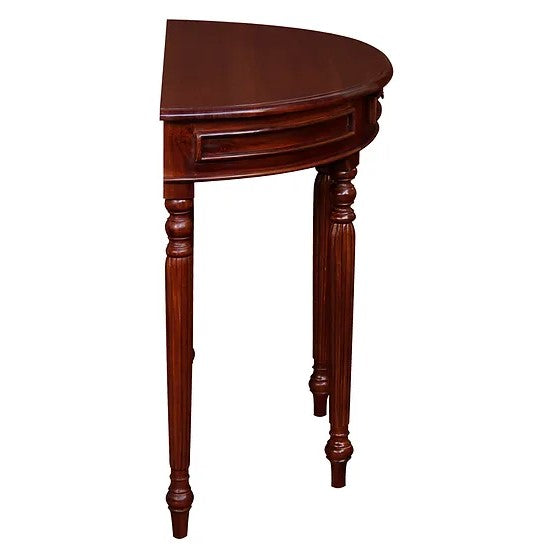Vintage Appeal Turn Leg Half Round Sofa Table - Brown