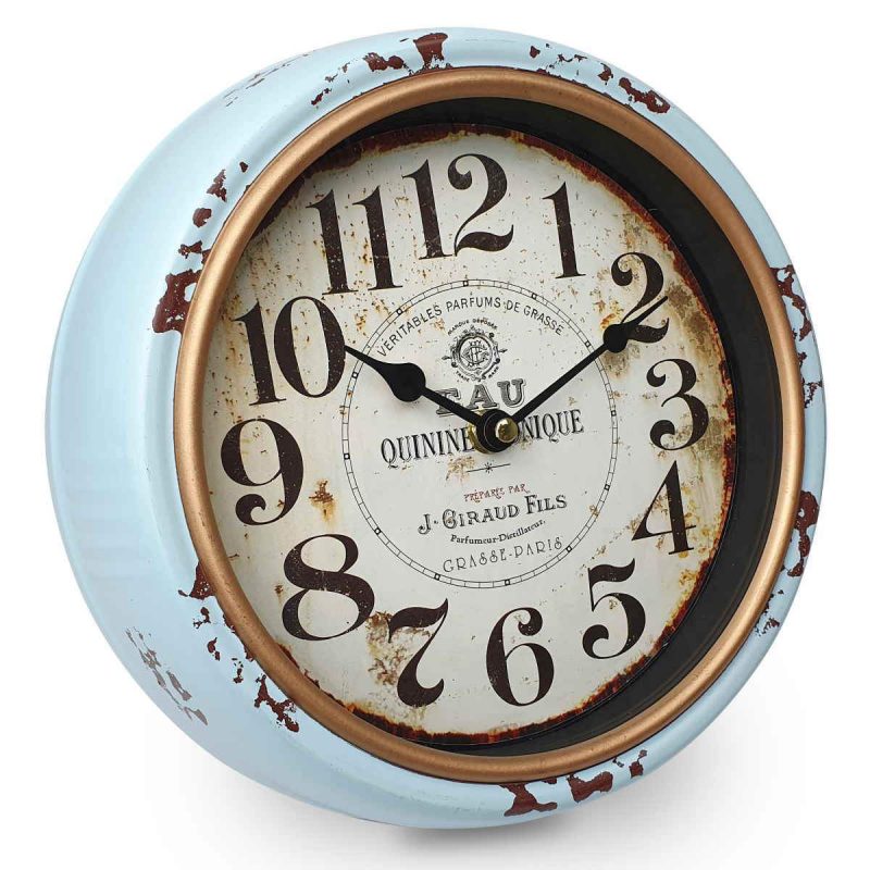 Vintage Blue Round Wall clock 24cms