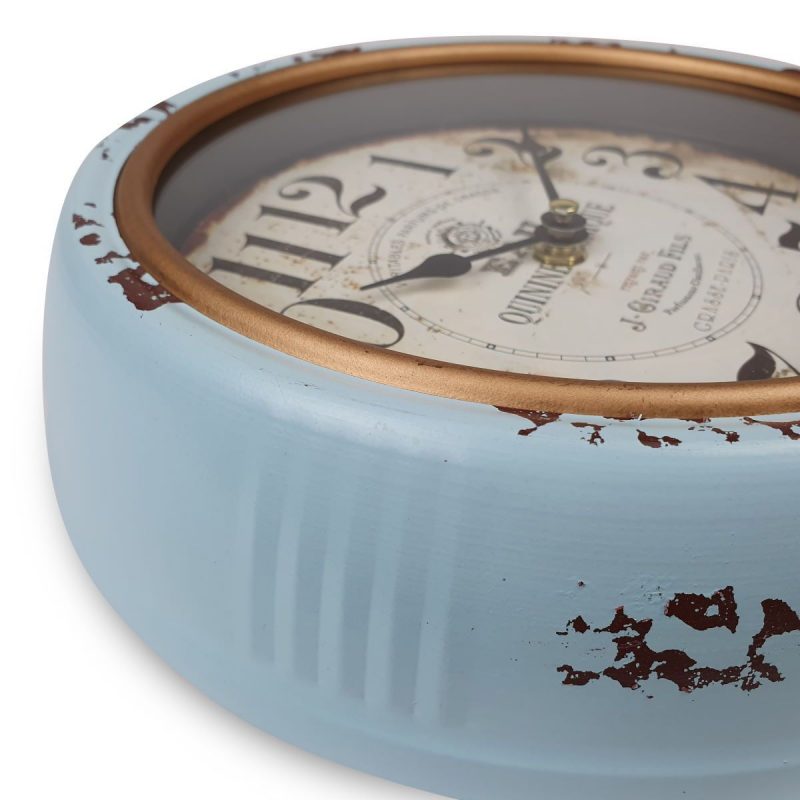 Vintage Blue Round Wall clock 24cms