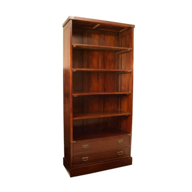 Vintage Campaign 4 Shelf Filing Cabinet - Walnut