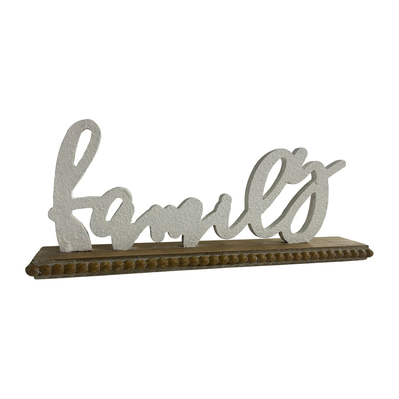 Vintage Family On Wood Base - 31x5x12cms