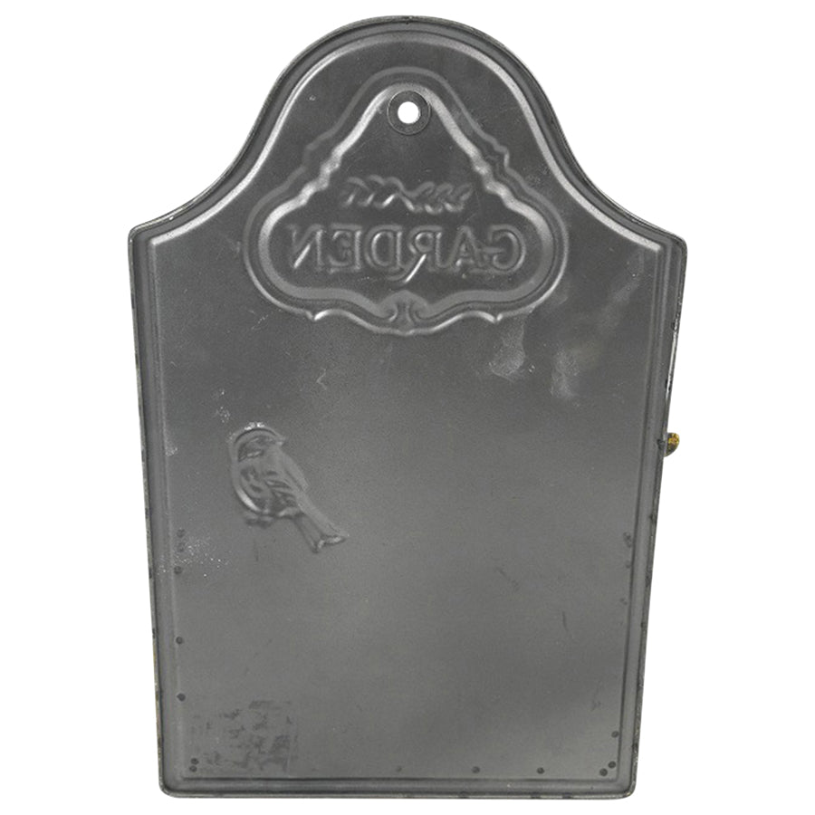 Vintage Green Wall Planter with Embossed Garden