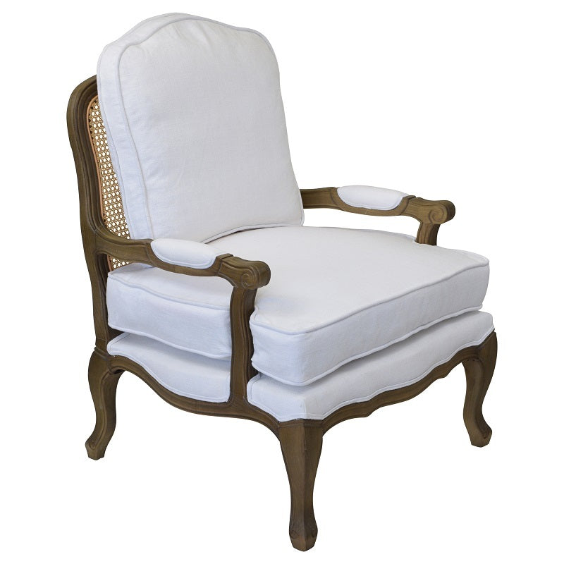 Vintage Inspired Oak Chair with Rattan Back
