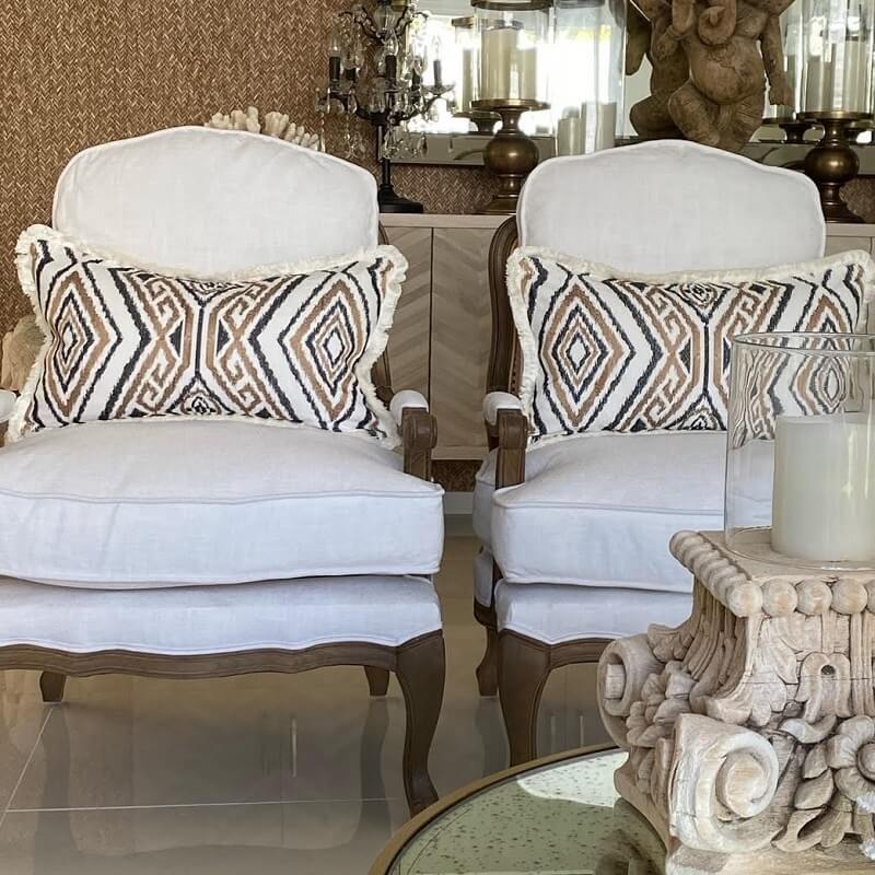 Vintage Inspired Oak Chair with Rattan Back