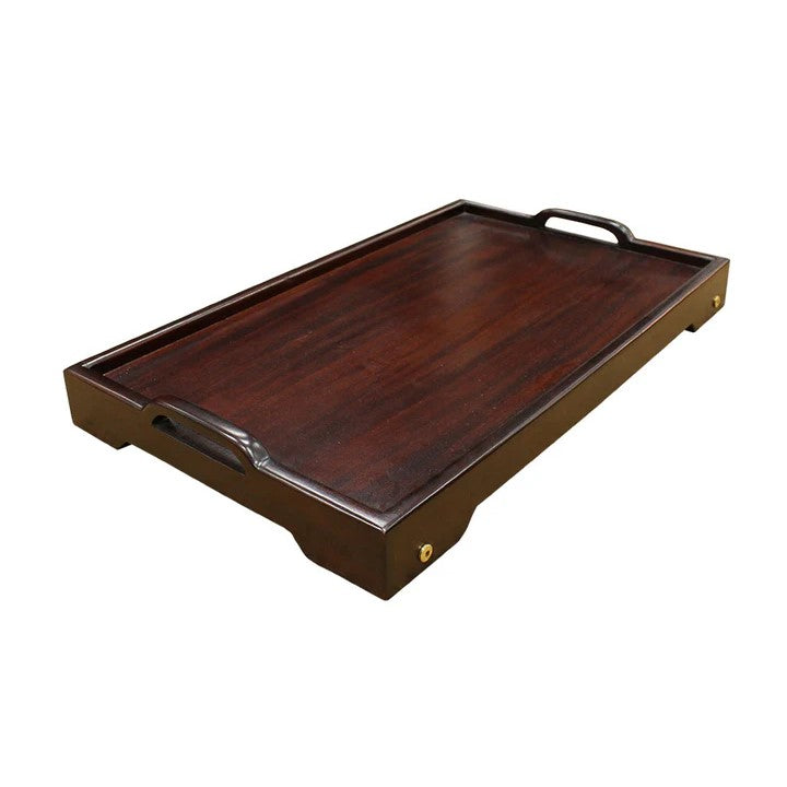 Vintage Large Breakfast Tray - Dark Mahogany
