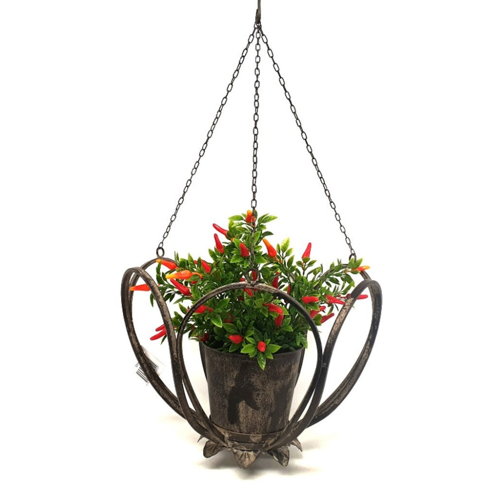 Vintage Metal Hanging Garden Planter