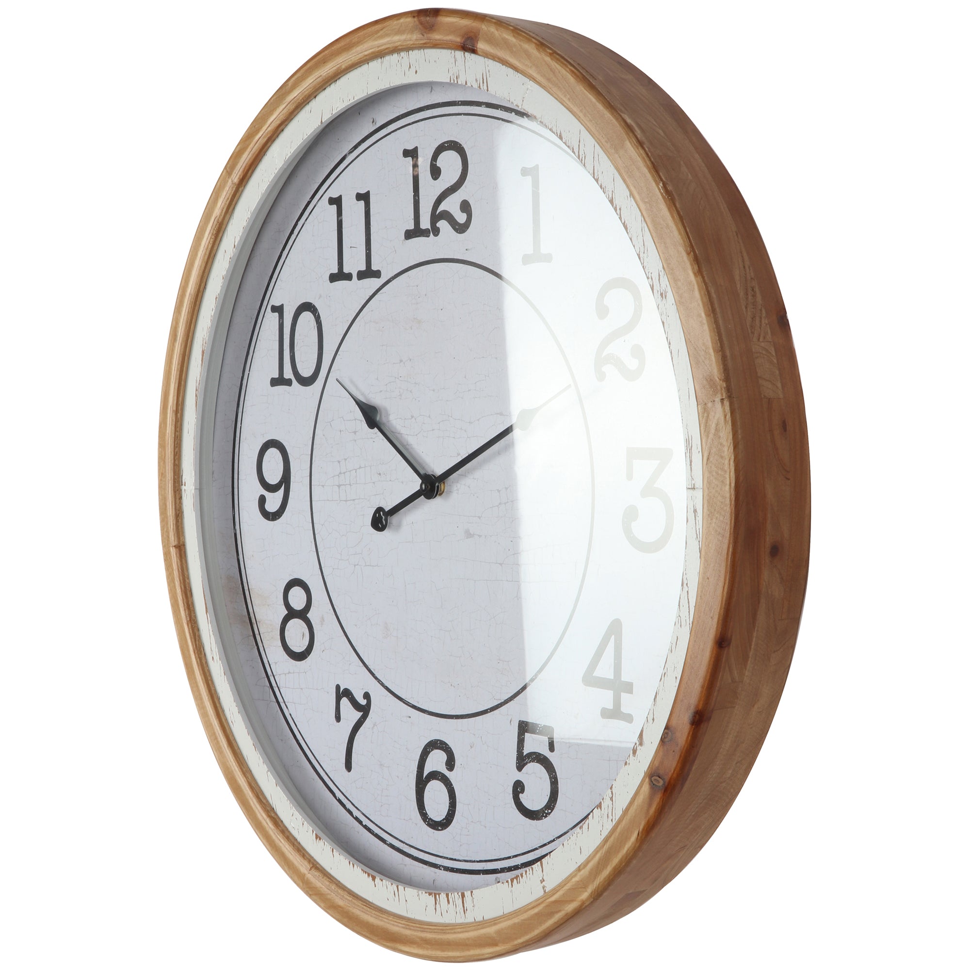 Vintage Nordic Glass-Front Wall Clock 60cms