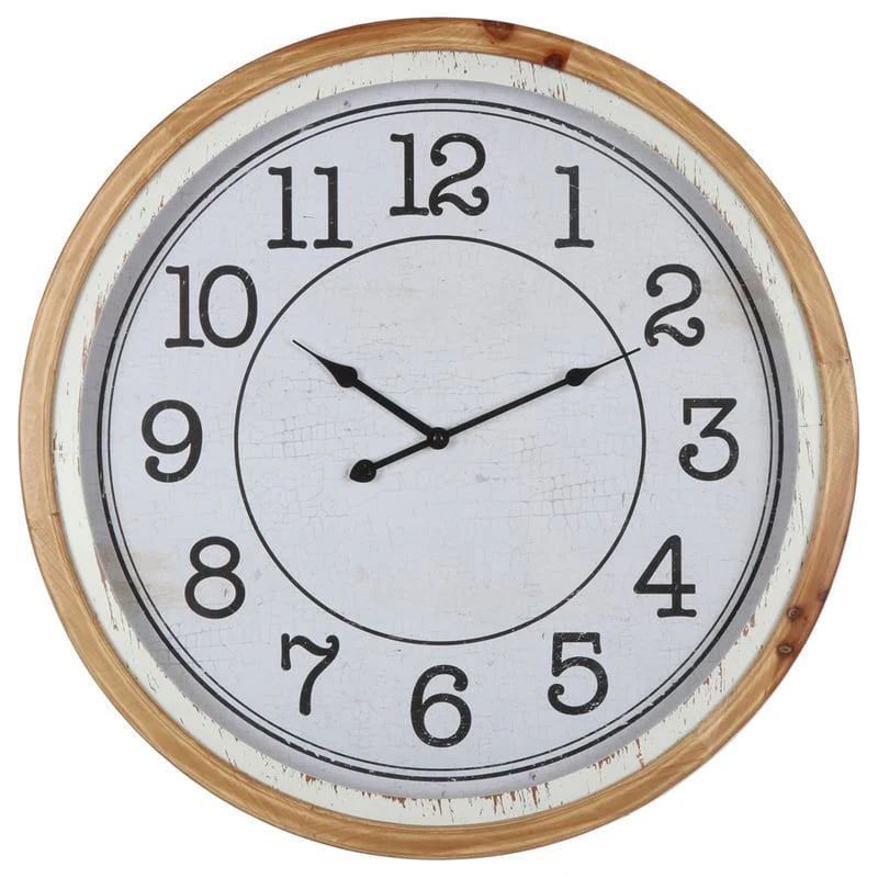 Vintage Nordic Glass-Front Wall Clock 60cms