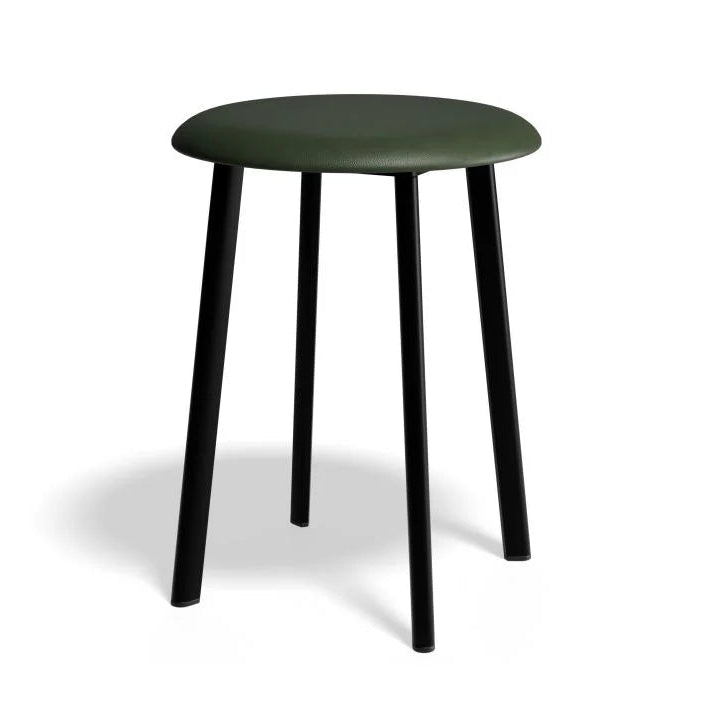 Vintage PU Leather Low Stool - Green - 46cms