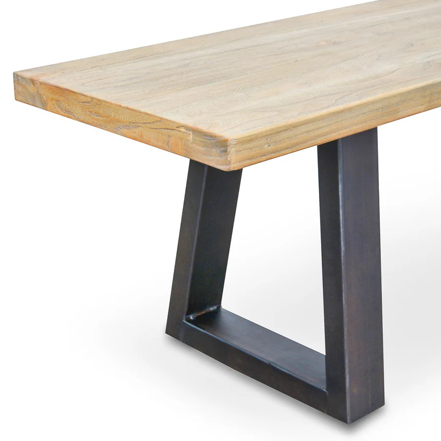 Vintage Reclaimed Elm Wood Bench 200cms - Natural