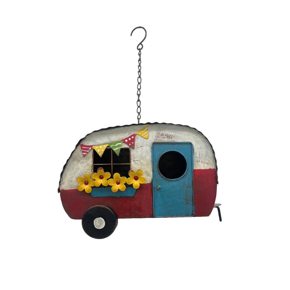 Vintage Red Caravan Hanging Birdhouse