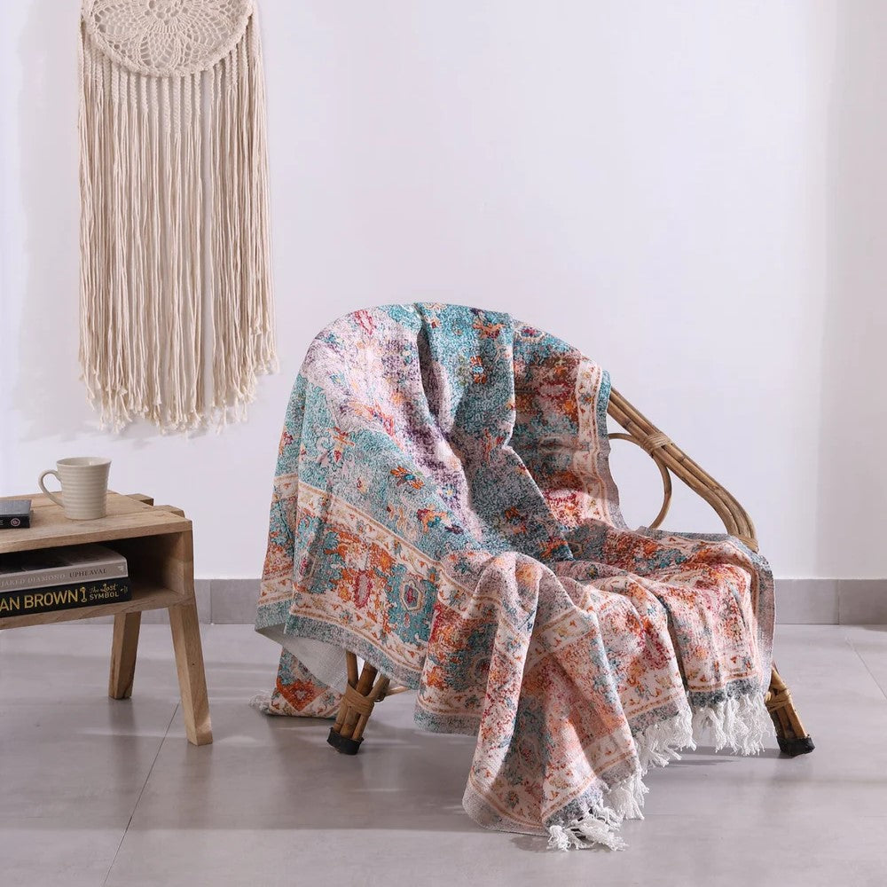 Vintage Rustic Look Designer Cotton Throw