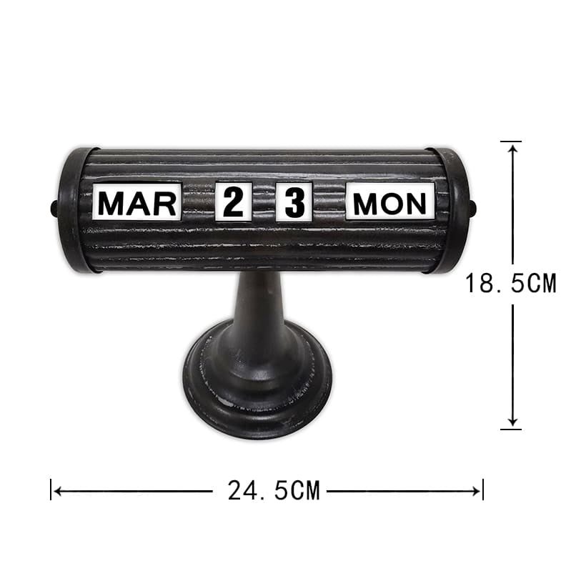Vintage Style Black Table-top Calendar