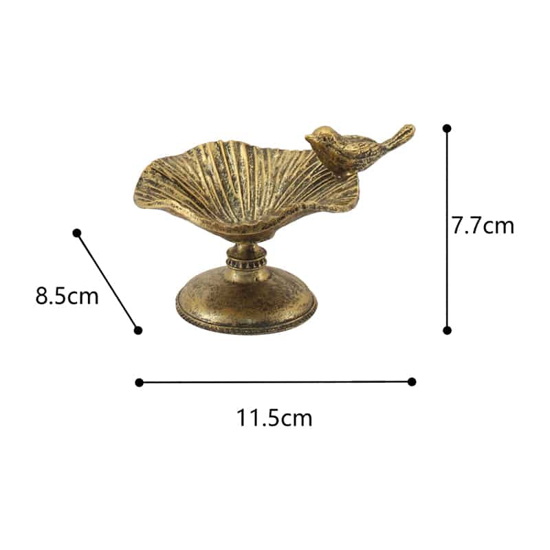Vintage Style Ring Holder/Decoration with Bird - 12x8.5x8cms